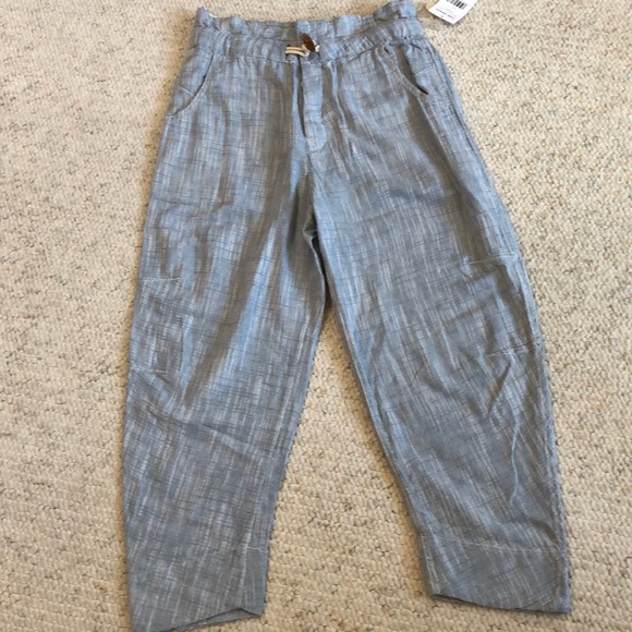 Free People Pants - Free People Blue “Paradise” Chambray Pants-NWT